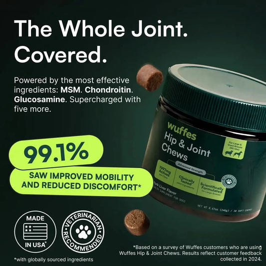 Keep Them Running, Playing & By Your Side 🐶❤️ Daily hip & joint support for the dog you treat like family